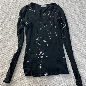 T2Love black waffle shirt